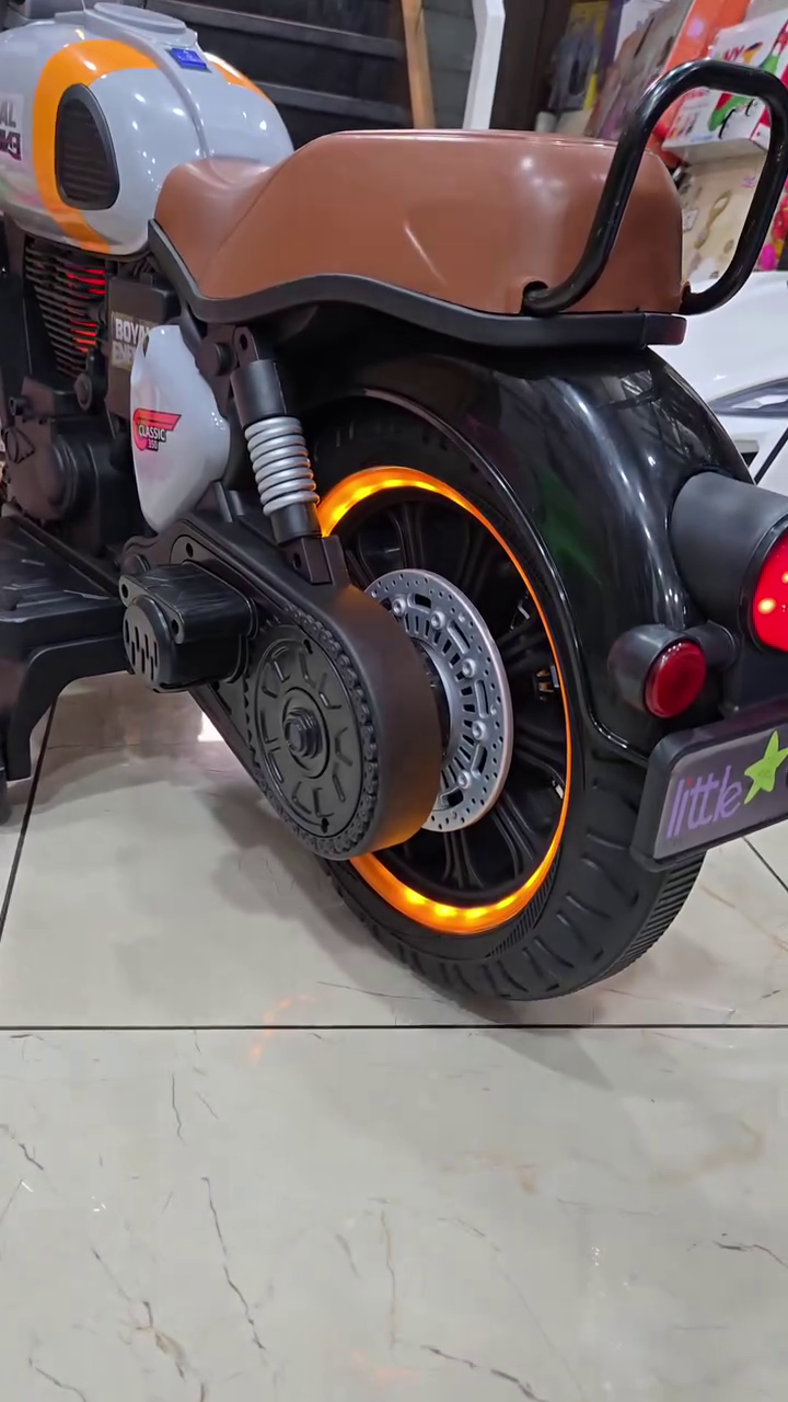 Kids Royal Enfield-Style Ride-On Bike – Stylish Mini Motorbike for Kids