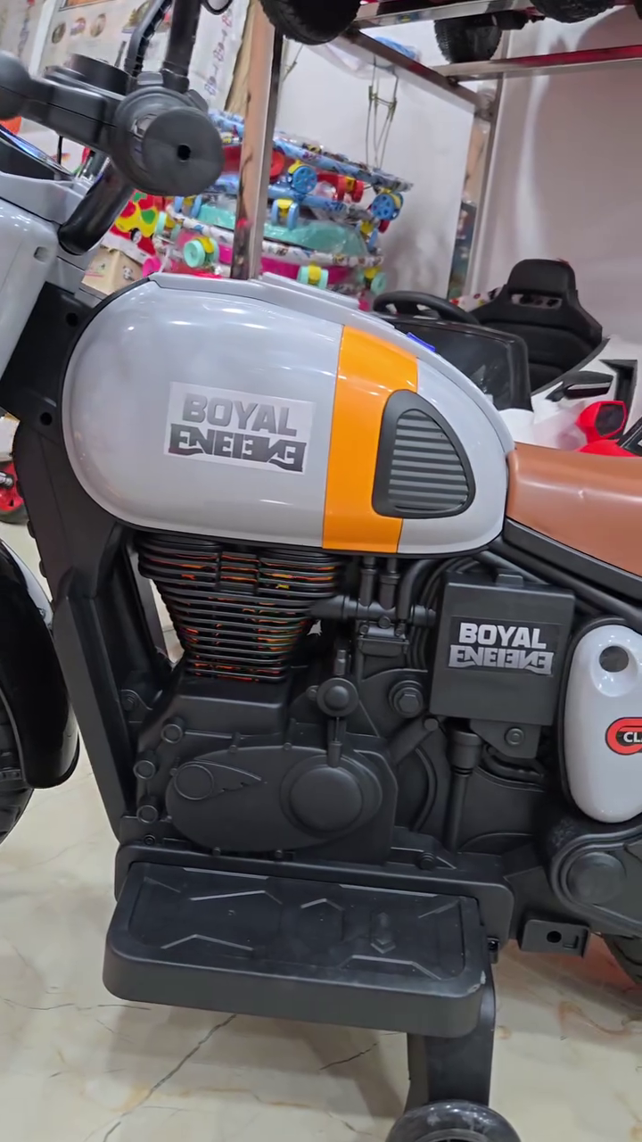 Kids Royal Enfield-Style Ride-On Bike – Stylish Mini Motorbike for Kids