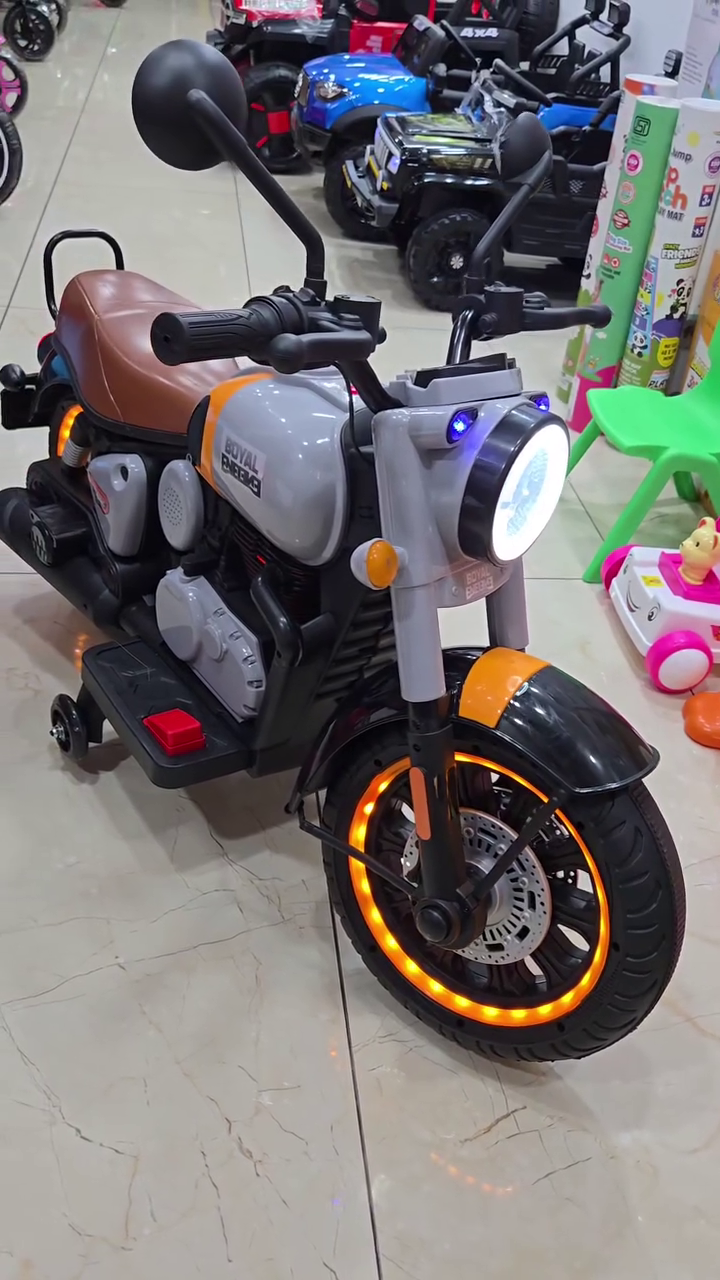 Kids Royal Enfield-Style Ride-On Bike – Stylish Mini Motorbike for Kids